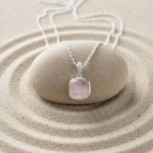 NN 1758 collier argent avec quartz rose